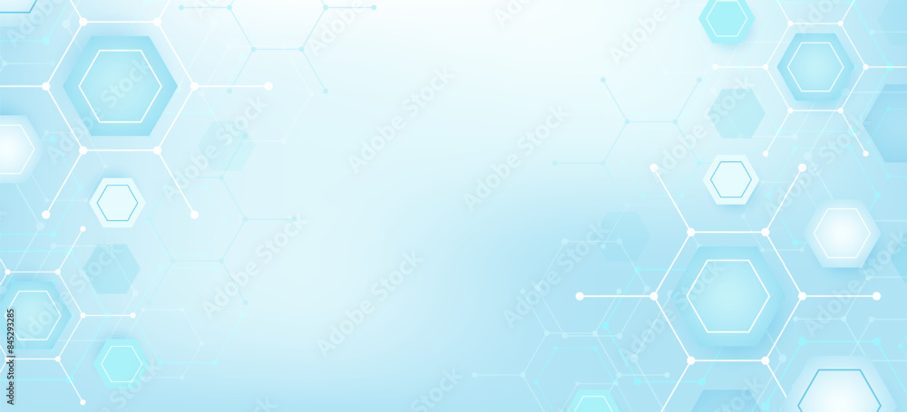 Wall mural structure molecule and communication. dna, atom, neurons. scientific concept for your design. connec