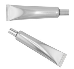 Cosmetic tube pack of cream or gel isolated on white background.