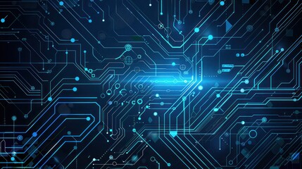Obraz premium Electronic circuit board. Technology Concept ,Microchip CPU Processor Circuit Board. Digital Line
