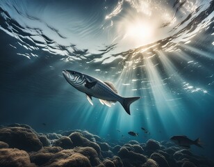 海中を漂う魚