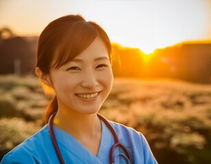 笑顔を浮かべる看護師