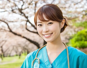 笑顔を浮かべる看護師
