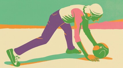 Simple style hand drawing illustration of a athlete