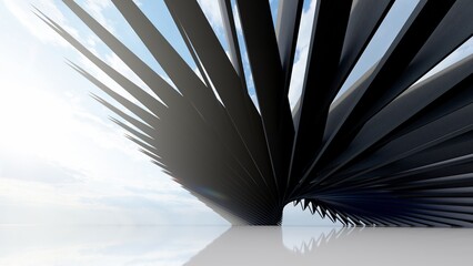 3d render abstract architecture background building geometric shape