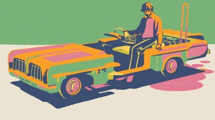 Simple style hand drawing illustration of a mechanic