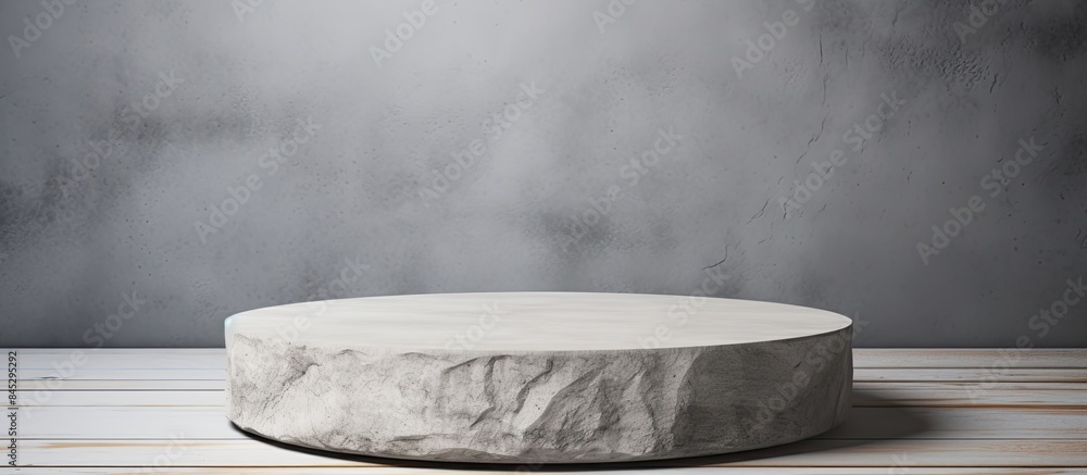 Aufkleber a podium made of gray cement acts as the background for showcasing products it features a stand with