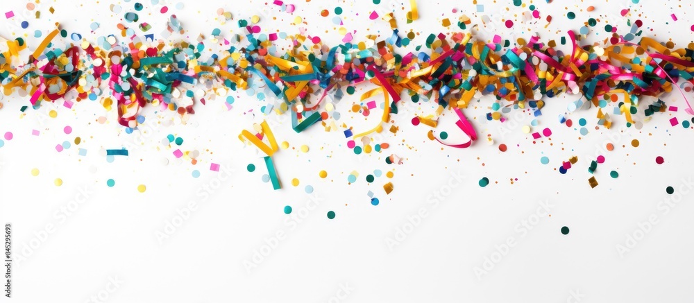 Poster a vibrant and celebratory arrangement featuring a mix of colorful confetti christmas decorations and
