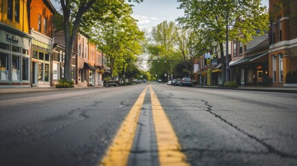 Obraz premium Lined Street in Small Town USA