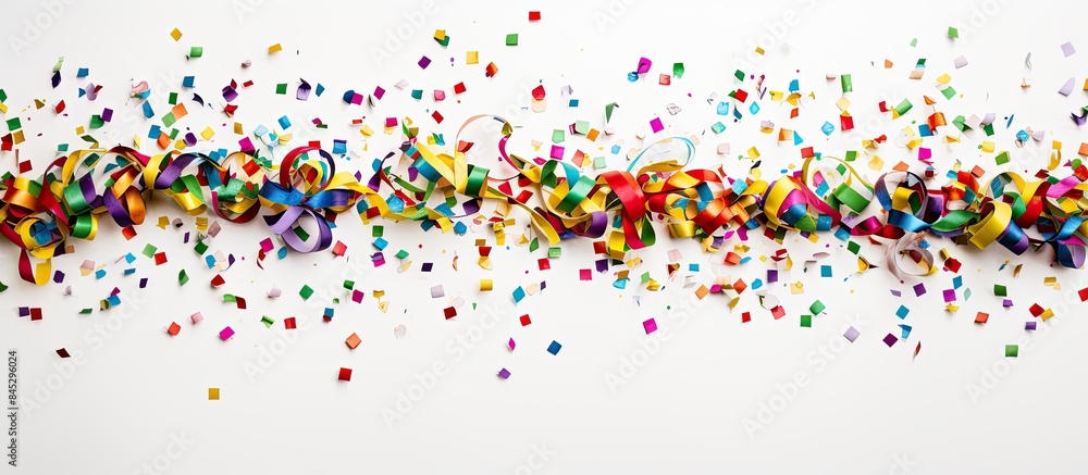 Poster a vibrant and celebratory arrangement featuring a mix of colorful confetti christmas decorations and