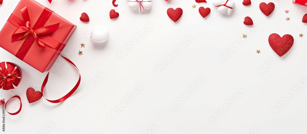 Poster a romantic valentine s day concept featuring a declaration of love surrounded by paper hearts a star
