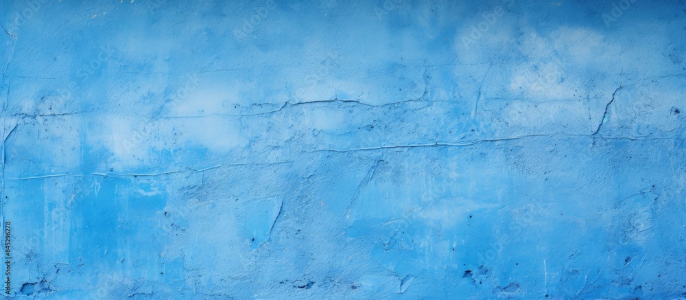 Aufkleber close up copy space image of a vibrant blue cement surface with a beton texture serving as a backgro