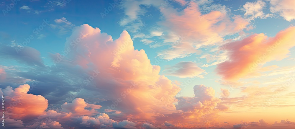 Poster a stunning and vibrant sky filled with clouds creating a captivating display of colors during the go