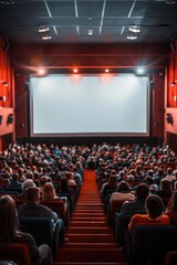 Audience Watching Movie in Cinema