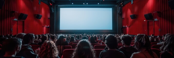 Audience Watching Movie in Cinema