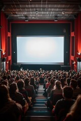 Audience Watching Movie in Cinema