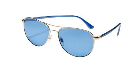 Unisex Blue sunglasses isolated on transparent background