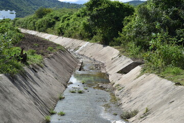 An artificial channel for rainwater in Vietnam.