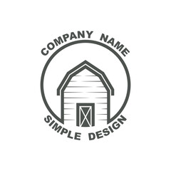 Vintage Retro Rustic Barn Farm, Natural rustic barn, farmhouse, warehouse logo with a retro vintage concept.