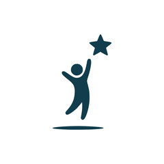 kid reaching dreams hope logo vector illustration template design