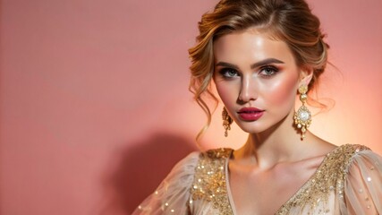 a young woman with an elegant pose