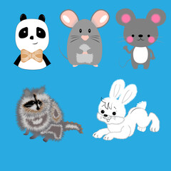 Children's educational illustrations with animals