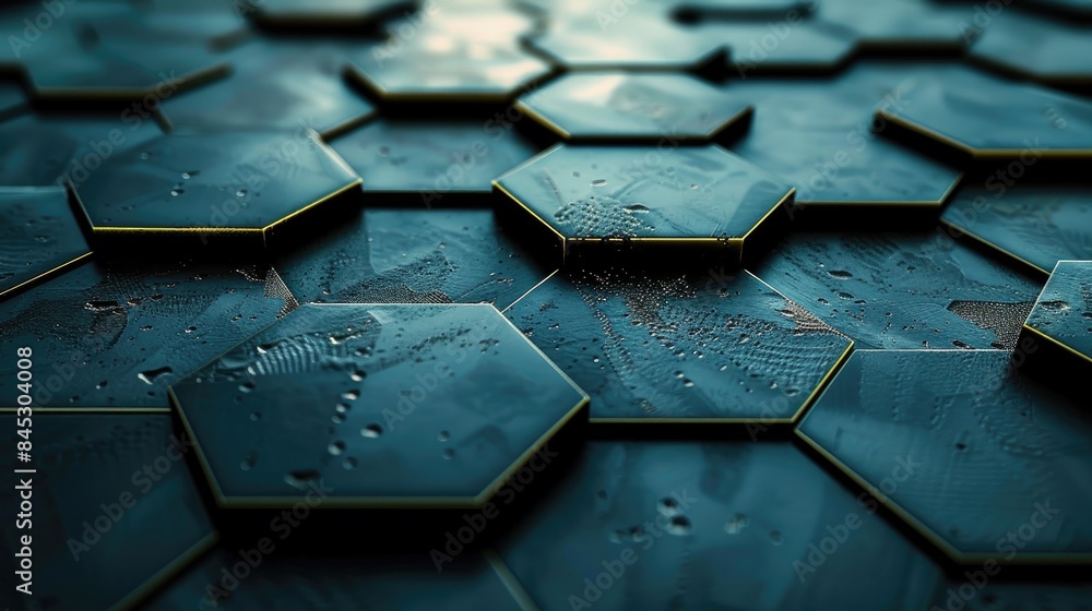 Poster background featuring a row of hexagons arranged in a stacked formation