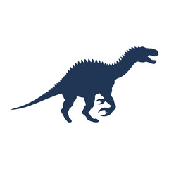 A blue silhouette of a dinosaur