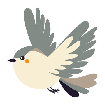 recommend clip art: A cute little bird fly. Flat vector illustration on white background . Vector illustration