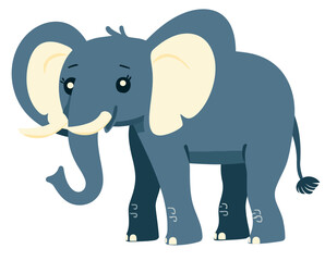 Fototapeta premium Elephant Illustration, Ideal for Wildlife and Nature Themes - Flat Vector Illustration