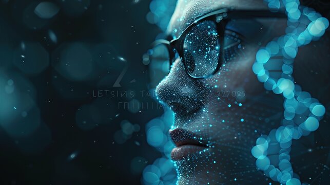 Futuristic medical technology hologram doctor surgeon healthcare advancement data network science medicine concept abstract DNA 3D digital insights advancement health life nurse future biology