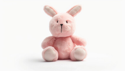 pink rabbit isolated on white background