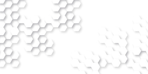 Abstract background with hexagon, modern abstract vector polygonal pattern. Futuristic abstract honeycomb technology white background. Luxury white hexagon pattern.