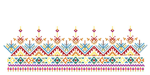 colorful geometric pattern contemporary mixed with ethnic patterns design in white background