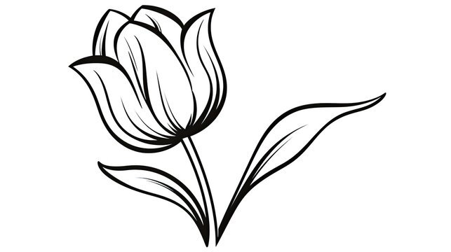 tulip flower for coloring page illustration