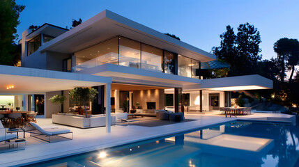 Fototapeta premium プール付きの1軒家