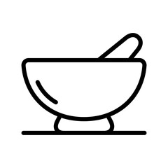 herbal bowl icon line vector design illustration