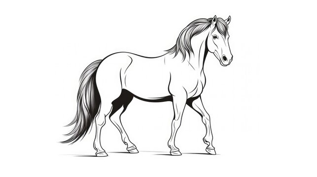 horse outline for coloring page
