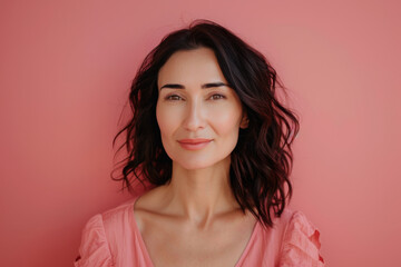 Fototapeta premium A close up portrait of a woman with a subtle smile