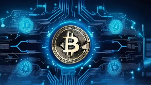 Crypto currency Gold Bitcoin, BTC, Bit Coins. Block chain technology, bitcoin mining concept. Crypto, new money, wealth, close-up, expensive gift, new era, financial system crash, wealth, investment
