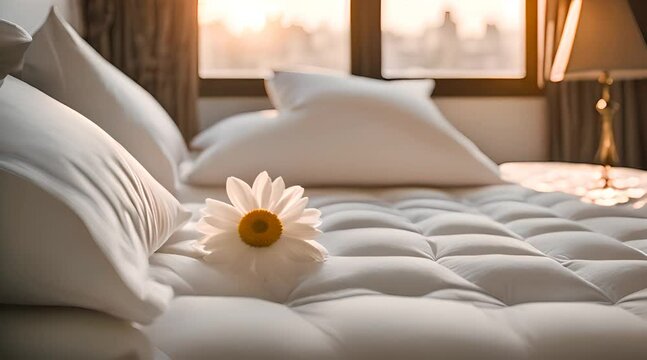 Messy Bedding Sheets in Morning Sunlight. Bedroom Chaos