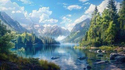 Naklejka premium Scenic Lake View