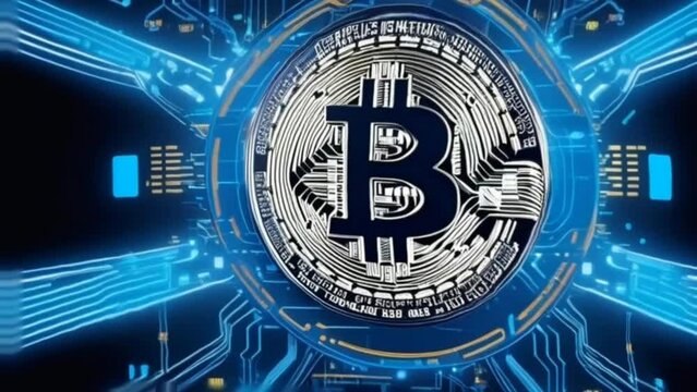 Crypto currency Gold Bitcoin, BTC, Bit Coins. Block chain technology, bitcoin mining concept. Crypto, new money, wealth, close-up, expensive gift, new era, financial system crash, wealth, investment