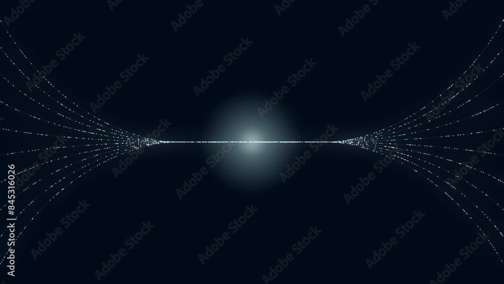Fototapete Abstract digital dot line particle data background connecting technology concept.Innovative data transmission graphics of the future.