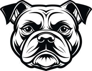 black and white dog head isolated on white background eps 10