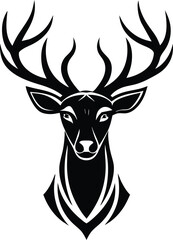 Naklejka premium deer head silhouette isolated on white background eps 10