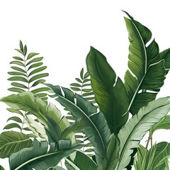 Exquisite Banana Leaves and Wild Ferns Vector