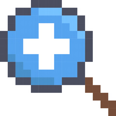 Pixel Magnifying Glass. Zoom Icon