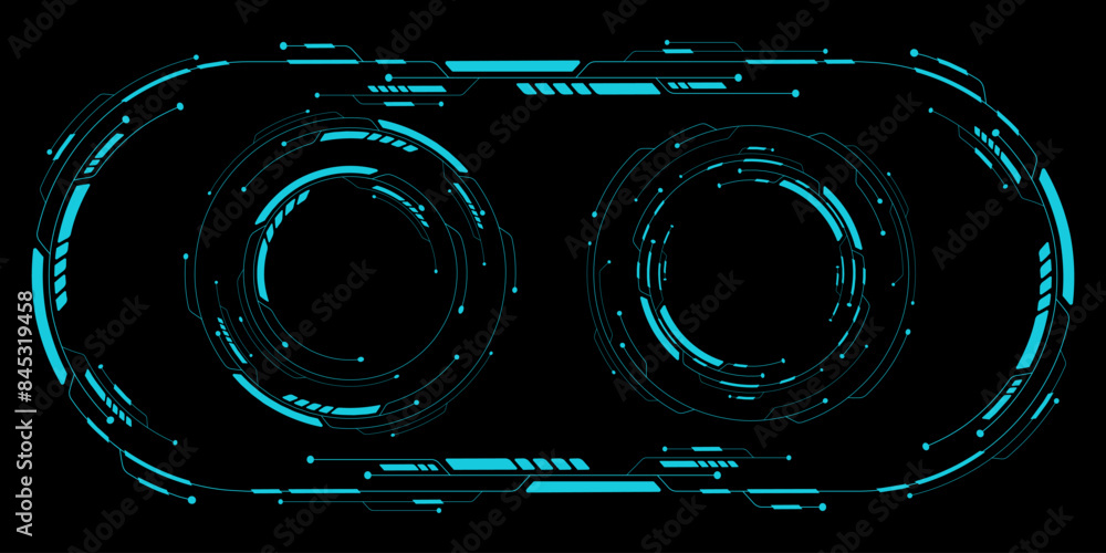 Poster sci fi hud elements for your design. hi tech digital frames for gui and ui graphic. modern technolog