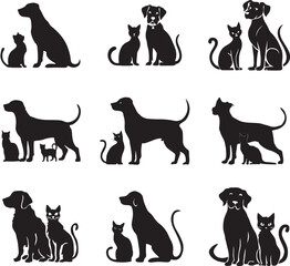 Dog and Cat silhouette