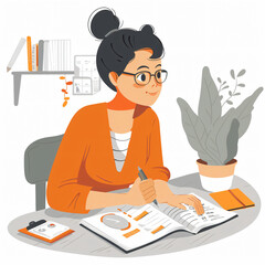 woman working in office